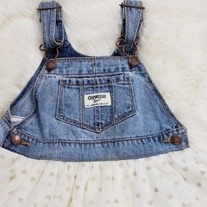 Oshkosh Vestbak White Gold Tulle Tutu Denim Sz 5T